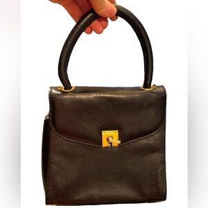 Elegant Vintage Pamela Italy fancy Italian  Black Handbag purse
